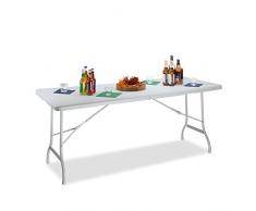Bianco Relaxdays 10020098/_49 Tavolo da Giardino Stile Antico in Alluminio 50x50x64 cm