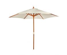 Aktive 53874 - Ombrellone esagonale diametro 270 cm - Telaio di legno 38 mm - Colore panna