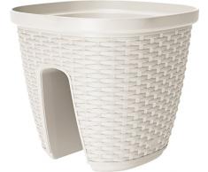 Emsa 515.012 pentola ringhiera CASA Mesh, Bianco, 30 x 30 x 26 cm (Sistema Aqua Inoltre irrigazione, Resistente ai Raggi UV, Resistente al Gelo, Made in Germany)