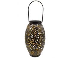 Dehner Solarlaterne Tanger, Ø 13.3 cm, Höhe 22.5 cm, Metall, Gold/Braun Lampada Solare, Oro/Marrone