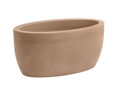 hydroflora 63001700 Vaso a Ciotola Ovale Nicoli Athena 50 x 29 x 23 cm, Colore Avana Opaco