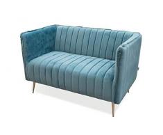 Galileo Casa 2195813 Divano Velluto Blu 126x73x78cm