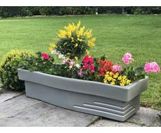 PlastUp Rotomoulage R&C - Fioriera con riserva dAcqua, 70 l, per Fiori e Piante aromatiche, Colore: Grigio Chiaro