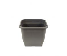 greemotion planter Pia grigio antracite - vaso per fiori 28x28cm - quadrato per fiori 9L - fioriera in plastica resistente ai raggi UV - vaso per piante resistenti al gelo - fioriera con for