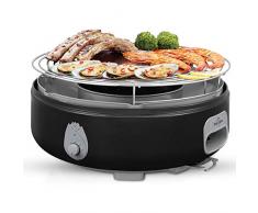 Freshore Barbecue Portatile Senza Fumo a carbonella - Campeggio Esterno Piccolo Barbecue da Tavolo con Piano Cottura - Incorporato in Ventola con Carica Batteria o Telefono 4A