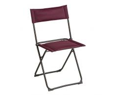 Lafuma Mobilier Balcony Air Comfort Sedia Pieghevole Struttura in Acciaio Ale, Bordeaux, 48x47.5x85 cm
