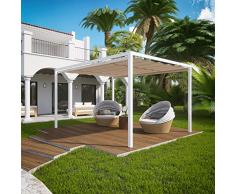 QEEQ.IT Arianna pergola Retrattile 3x3-struttura Bianca-Telo Alluminio