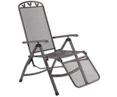 greemotion Toulouse Sedia Sdraio con Poggiapiedi, Reclinabile 5 Posizioni, Grigio, 58x77x109 cm