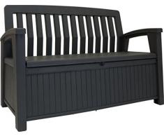 Keter Cassapanca Patio Bench Banca In Resina, 227 Litri, 132.7X 63.5 X 89.5 Cm, Graffite