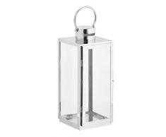 Gartenfreude Edelstahl Laterne 17 x 16 x 41 cm Lanterna, Argento