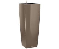 Lechuza Cubco Alto 40 - Vaso autoirrigante, Finitura Lucida, Colore: Fango
