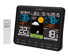 La Crosse Technology - WS6825 BLA, Stazione meteorologica, con sensore Esterno e Supporto a Muro, Colore: Nero