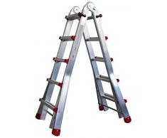 Homelux 825029 - Scala telescopica multiuso, 2 x 8 gradini