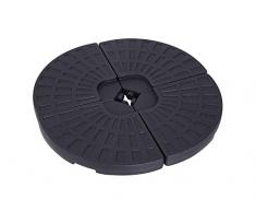GARDENIA Set 4 Pezzi Base per Ombrellone Rotonda, Nero