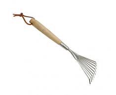 Dehner Rastrello, con Manico in Legno, ca. 50 x 8 cm, Acciaio Inox/Legno