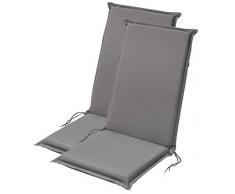 Traumnacht Comfort, Cuscini per Sedia a Sdraio, Set di 2, Outdoor, Antracite, 120 x 50 x 6 cm