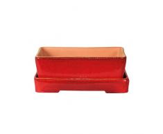 Herstera 11301720 - Vaso per bonsai, 20 x 14 x 7 cm, Rosso