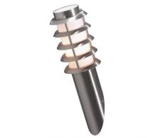 Konstsmide 7560-000 Trento Lampada da Parete 13x15x40 cm (BxPxH), 1 x PL11 W, IP44, in Acciaio Inox