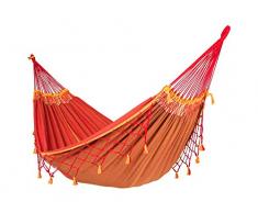La Siesta - Amaca classica doppia in cotone biologico, Rosso (Copa Furia Roja)