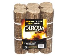 Carcoa Camino 0611-Bricchette di Legno, 12 kg, Colore: Marrone