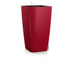 Lechuza Vaso Cubico Premium 22 Set Completo, Colore: Rosso Lucido