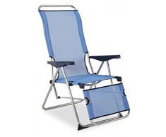 Eredu 852/TX - Sedia Sdraio in 5 Posizioni, con Schienale anatomico, in Alluminio, 75 x 63 x 112 cm, Colori Assortiti