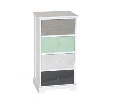 King Home C656179 Cassettiera 4 Cassetti Multicolor, 42X32X81H