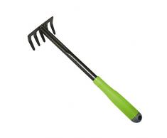 Xclou kleinrechen in Nero/Giallo, pulverbeschichteter Rastrello con argento martellato, fiore rechen formgerechter Maniglia, attrezzi da giardinaggio, 5 denti, fiore harke Grigio Antracite