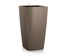 Lechuza - 18214 - Cubico 30 Premium, Vaso con Sistema di Auto-irrigazione, Superficie Lucida, Colore: Marrone