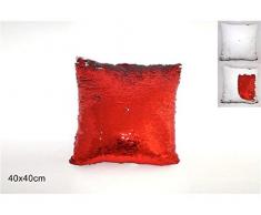 Due Esse DUE12661 Cuscino, Bianco/Rosso