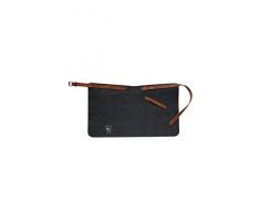 Artigianato Leather & Lifestyle - Grembiule Corto, Stile Vintage, 100% Pelle Bovina, Colore: Nero
