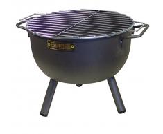 IMEX EL ZORRO 71426.0 Barbecue Tavolo Rotondo con griglia zincati, Nero, 30 x 28 x 40 cm