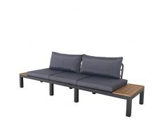 Chicreat Divano 3 posti convertibile con Tavolino laterale in acacia FSC, 270 x 78 x 86 cm