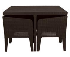 Keter, mobili da Giardino, Set cubo, Marrone