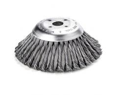 Ratioparts Wildkrautbürste 200 mm, 36 x 0,5 mm Zöpfe, 20 mm Durchmesser-Bohrung Unkraut Spazzola conica, Argento, 20.5x6x20.5 cm