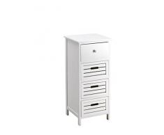 King Home C656838 Cassettiera 4 Cassetti, Bianco, 35X30X81H