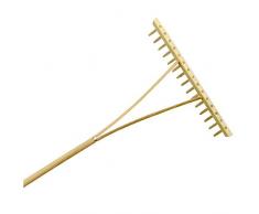 Xclou Rastrello in legno con manico – Rastrello a una fila 15 denti – Rastrello per giardino e aiuole – Attrezzo da giardino – Rastrello per giardinaggio