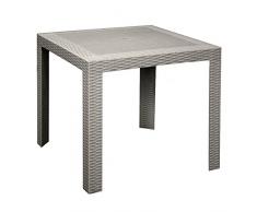 ARETA ARE067 Tavolo, Modello Saturno, Tortora, 80 x 80 x 72 cm