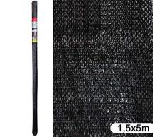 Ldk Garden - Rete di occultamento da giardino in plastica nera, 5 x 1,5 m