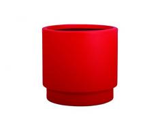 Hobby Flower Base Rotondo Vaso con Sistema di Auto-irrigazione, 60 x 50 cm, Rosso