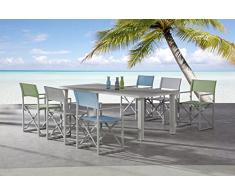 Best 94220235 2 Pezzi Set Sedia da Regista Messina, Crema/Verde Chiaro