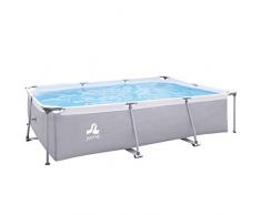 Jilong - Piscina XL con Telaio in Acciaio, 3 x 2 m, Colore: Grigio