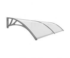 PrimeMatik CY75-VCES - Tettoia di protezione per porte e finestre, 240 x 100 cm, colore: Grigio