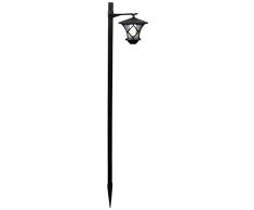 Star - Decorazione da Giardino, Lampada Solare con LED, 2 Bianco Caldo LED, Altezza variabile, Argento, 17 x 17 x 140 cm, 479 - 41