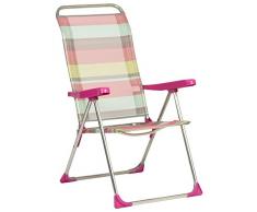 Alco 470ALF-1726 Sedia a Sdraio in fibreline, Gambe Chiuse a Righe, Multicolore, 97,5 x 65 x 11,5 cm