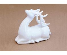 HGD CS24-1508 Statuetta Cervo Seduto, Bianco