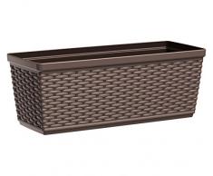 Dehner fioriera CASA MESH, ca. 50 x 20 x 18 cm, in plastica effetto rattan, Marrone