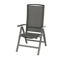 Siena Garden 721788 Lindos Poltrona pieghevole, 67 x 64 x 115 cm (L x B x H), colore: Nero/Grigio