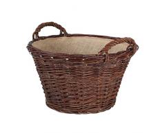 Kamino-Flam 339471 Cestino Portalegna Vimini con Manici, Legno Naturale, 50x50x30 cm