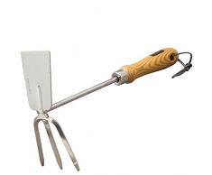 Siena Garden 18.0019.09, Zappetta Doppia da Giardino ClassicLine, Acciaio Inox con Manico in Legno di Frassino